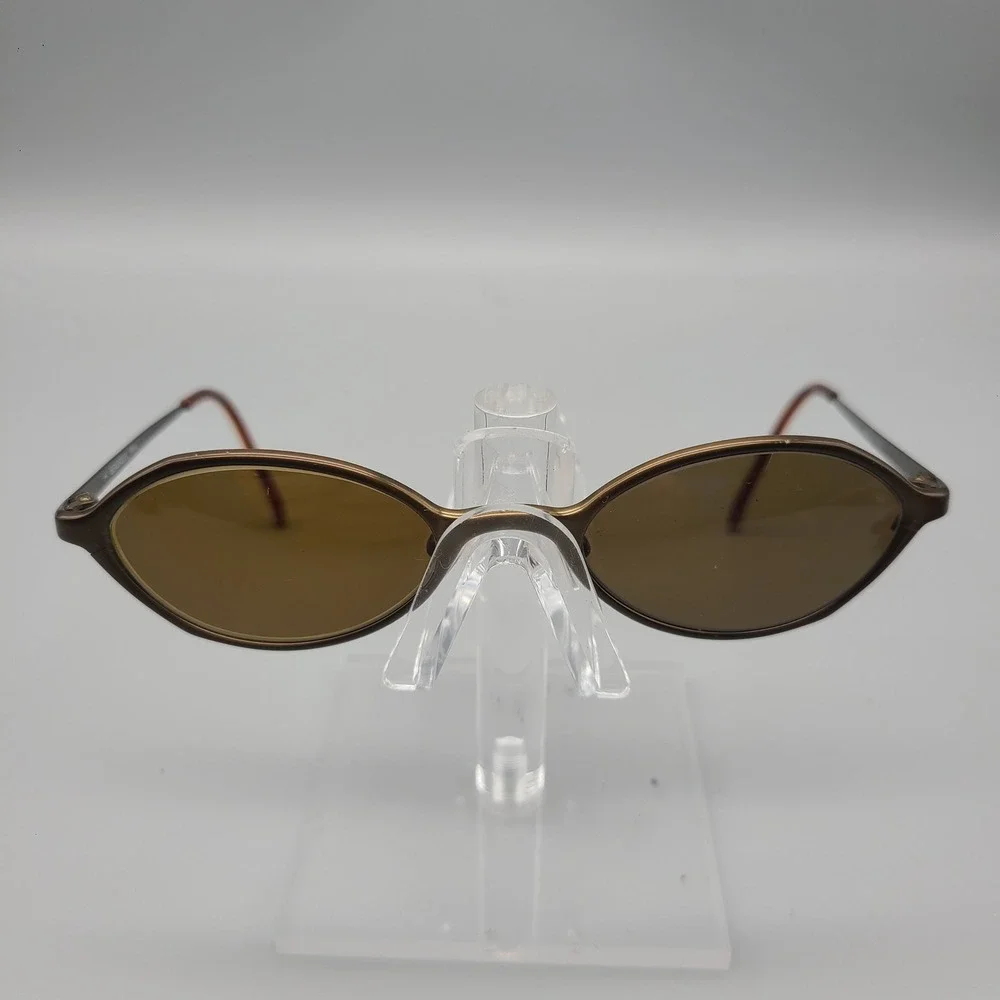 Beausoleil Paris Sunglasses Bronze Metal Oval Frame Brown Lens Made in France
